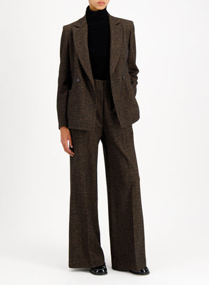 d.b. blazer with shoulder pads donegal herringbone