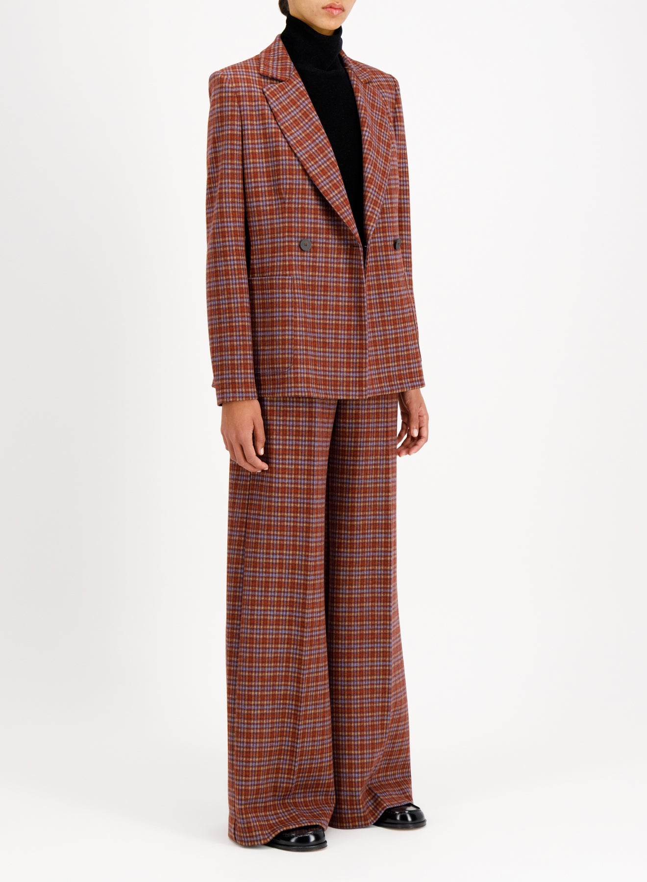 d.b. blazer with shoulder pads multicolour check