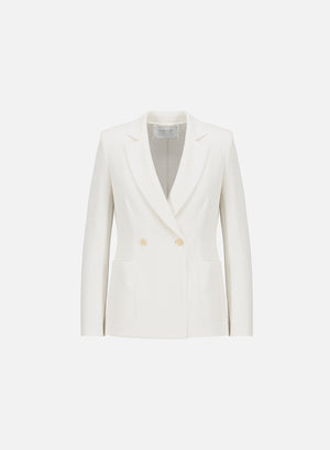 Blazer with shoulder pads in linen honeycomb