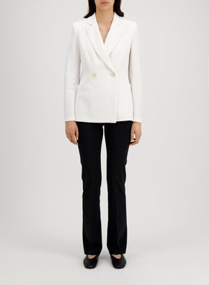 Blazer with shoulder pads in linen honeycomb