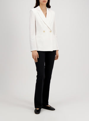 Blazer with shoulder pads in linen honeycomb