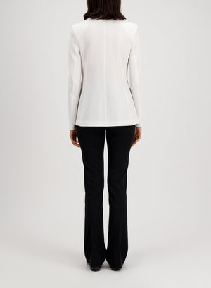 Blazer with shoulder pads in linen honeycomb