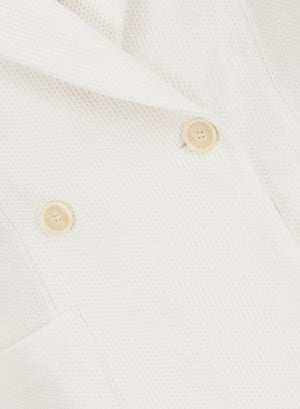 Blazer with shoulder pads in linen honeycomb