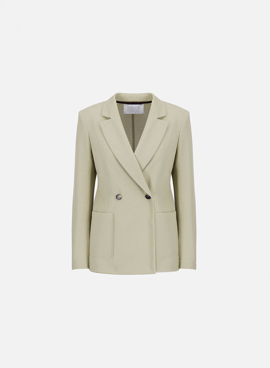 Blazer with shoulder pads honeycomb crafted with Loro Piana fabric
