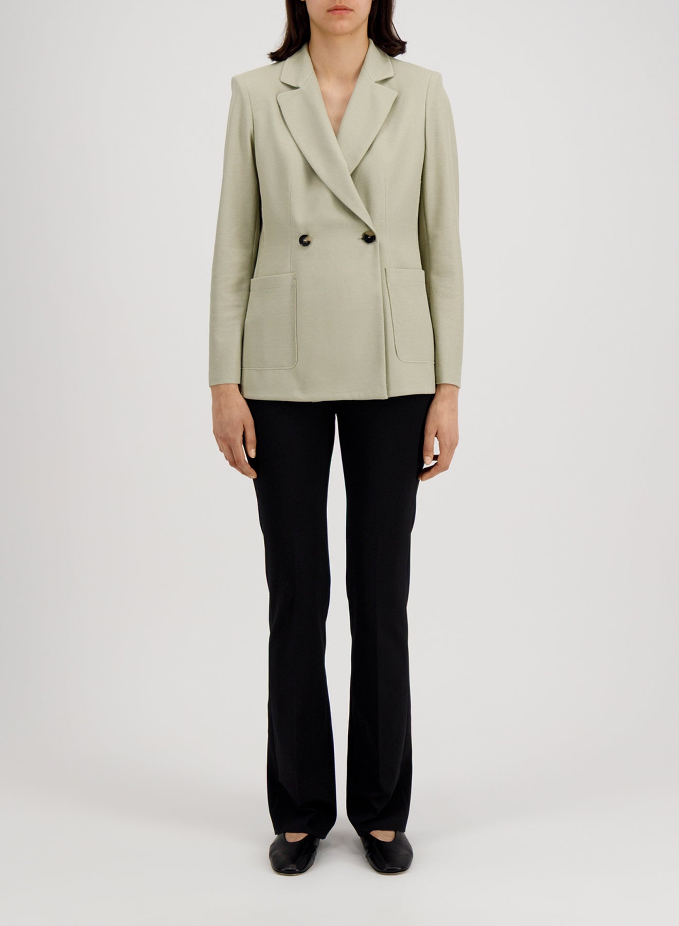 Blazer with shoulder pads honeycomb crafted with Loro Piana fabric