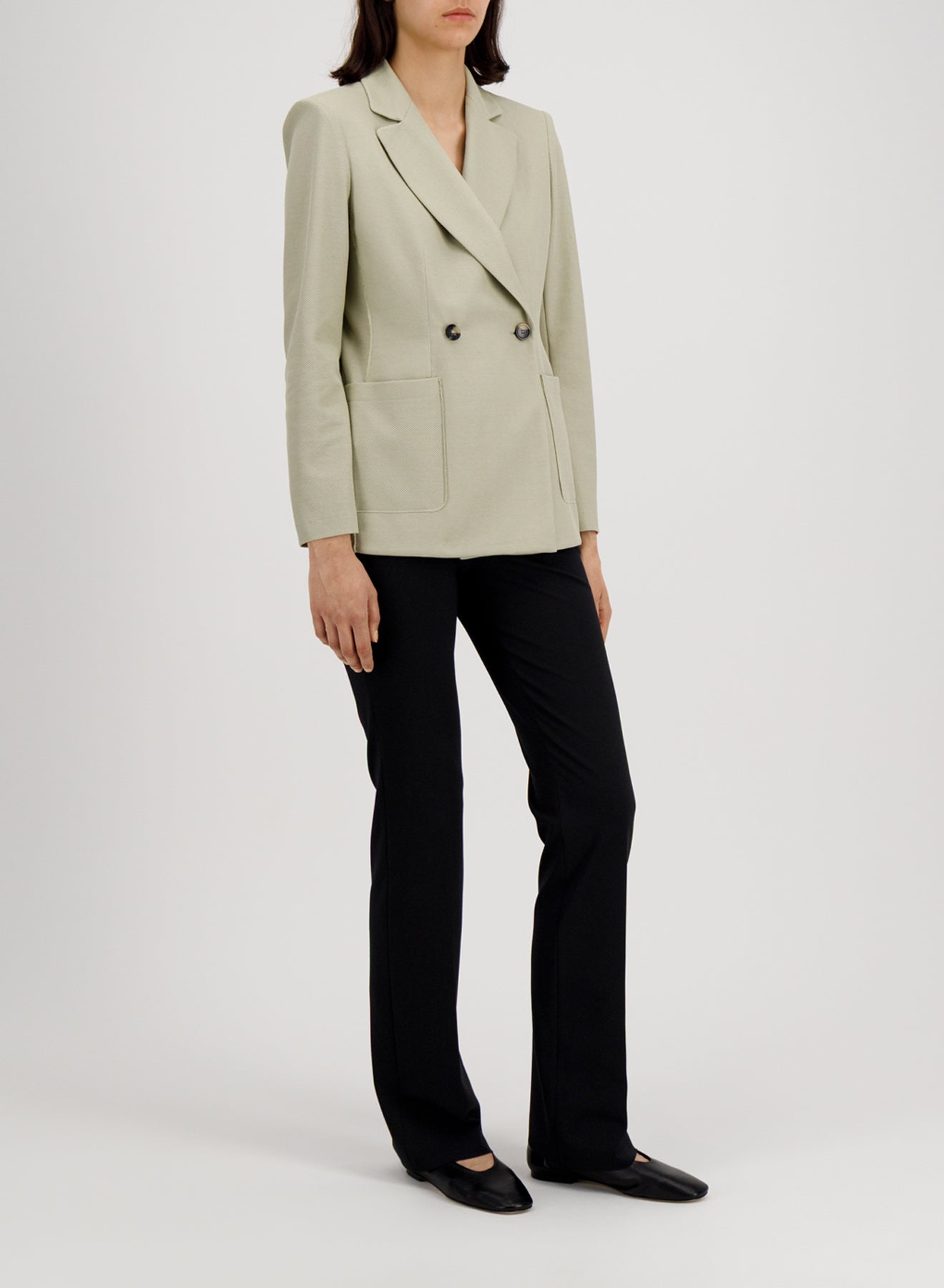 Blazer with shoulder pads honeycomb crafted with Loro Piana fabric