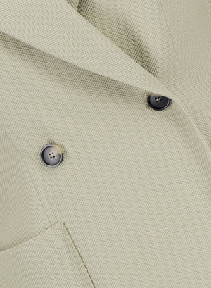 Blazer with shoulder pads honeycomb crafted with Loro Piana fabric