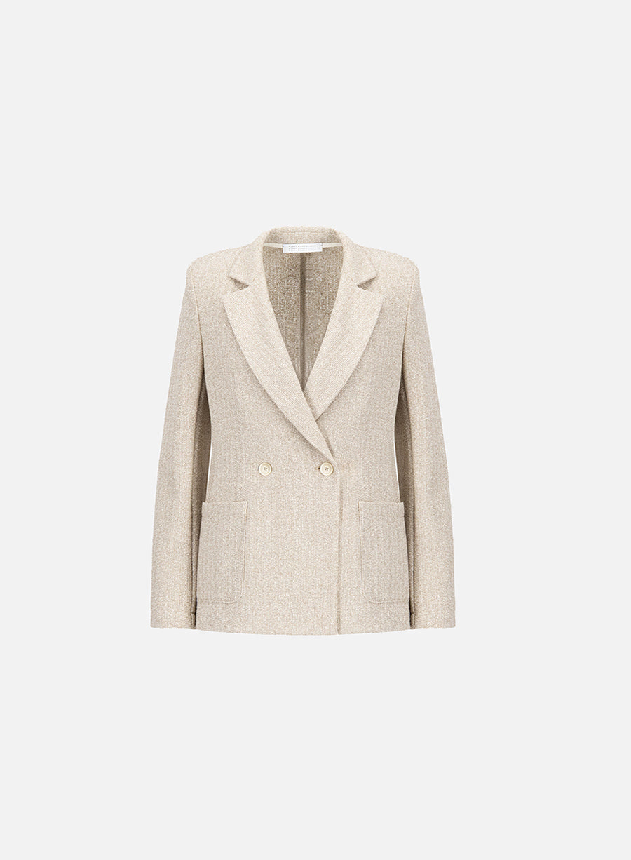 Blazer with shoulder pads bicolour frisé