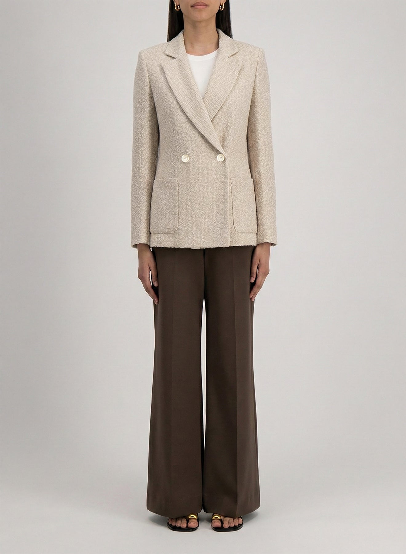 Blazer with shoulder pads bicolour frisé