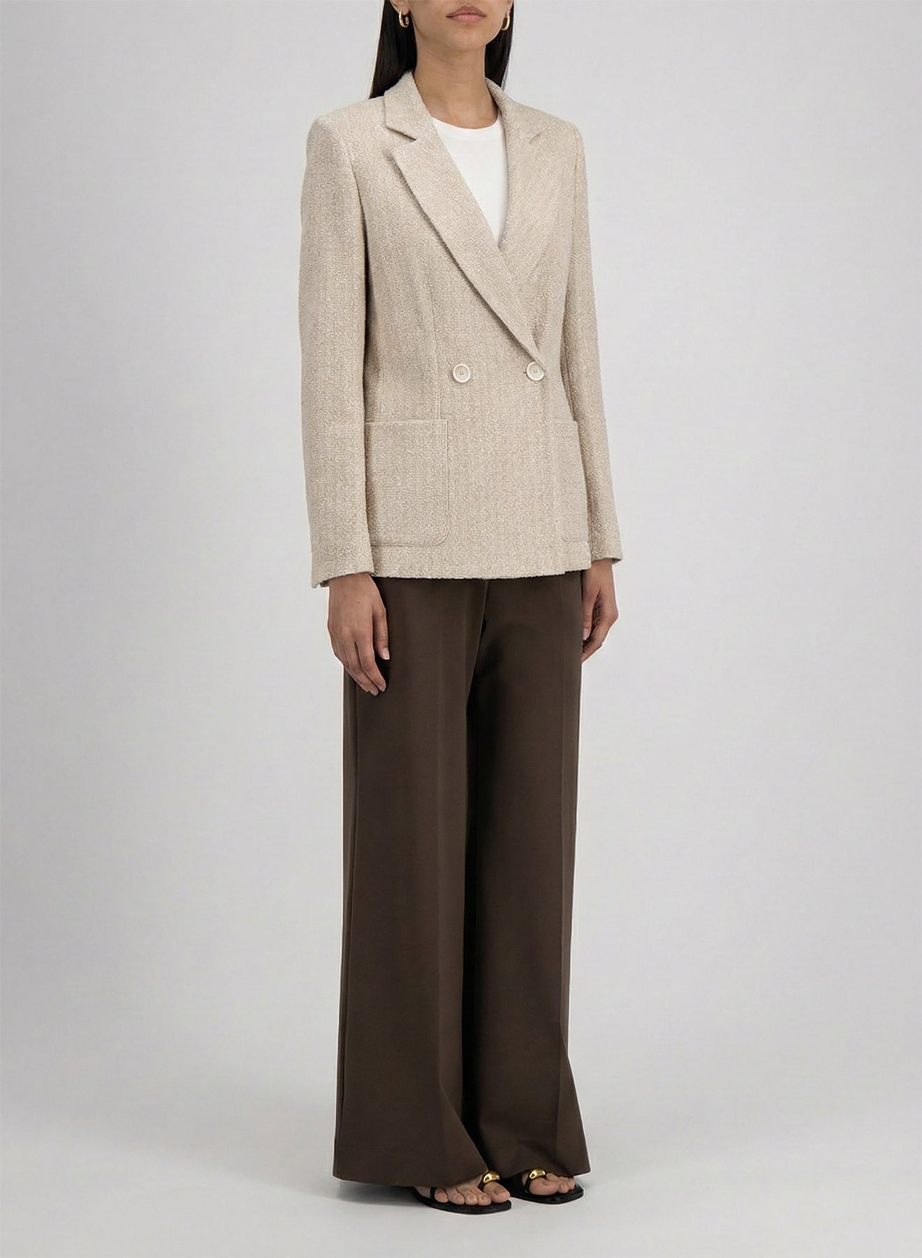 Blazer with shoulder pads bicolour frisé