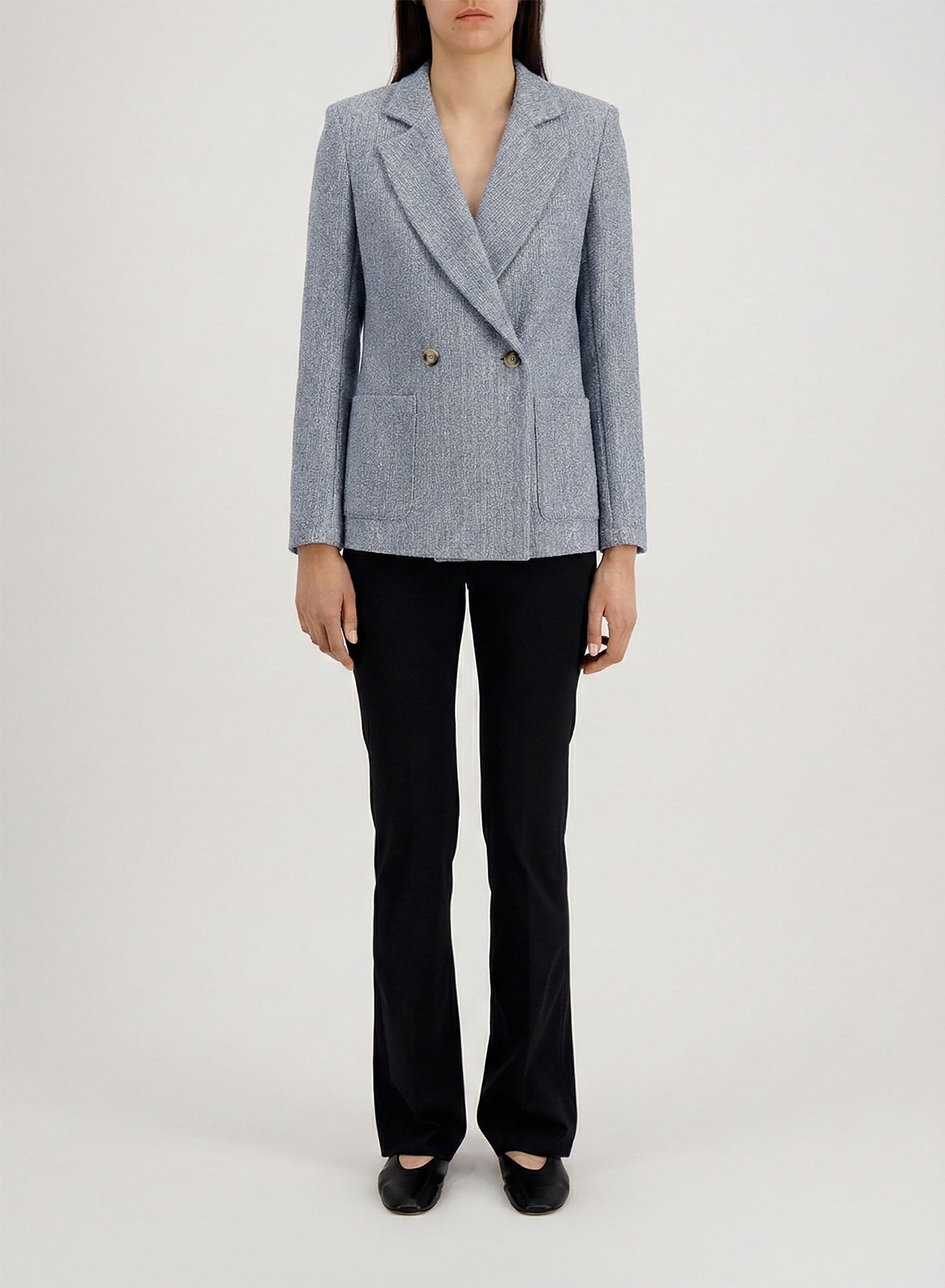 Blazer with shoulder pads bicolour frisé