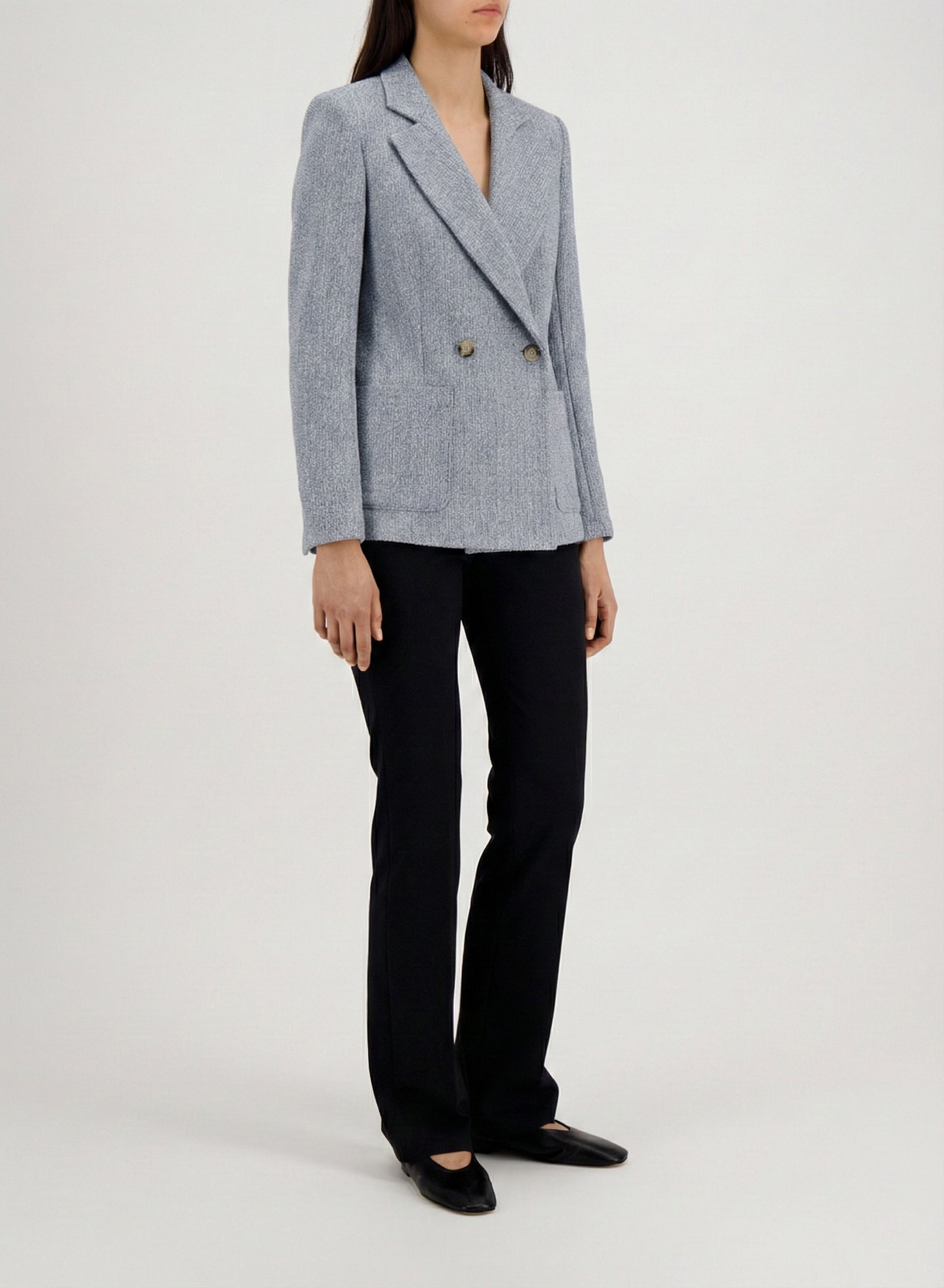 Blazer with shoulder pads bicolour frisé