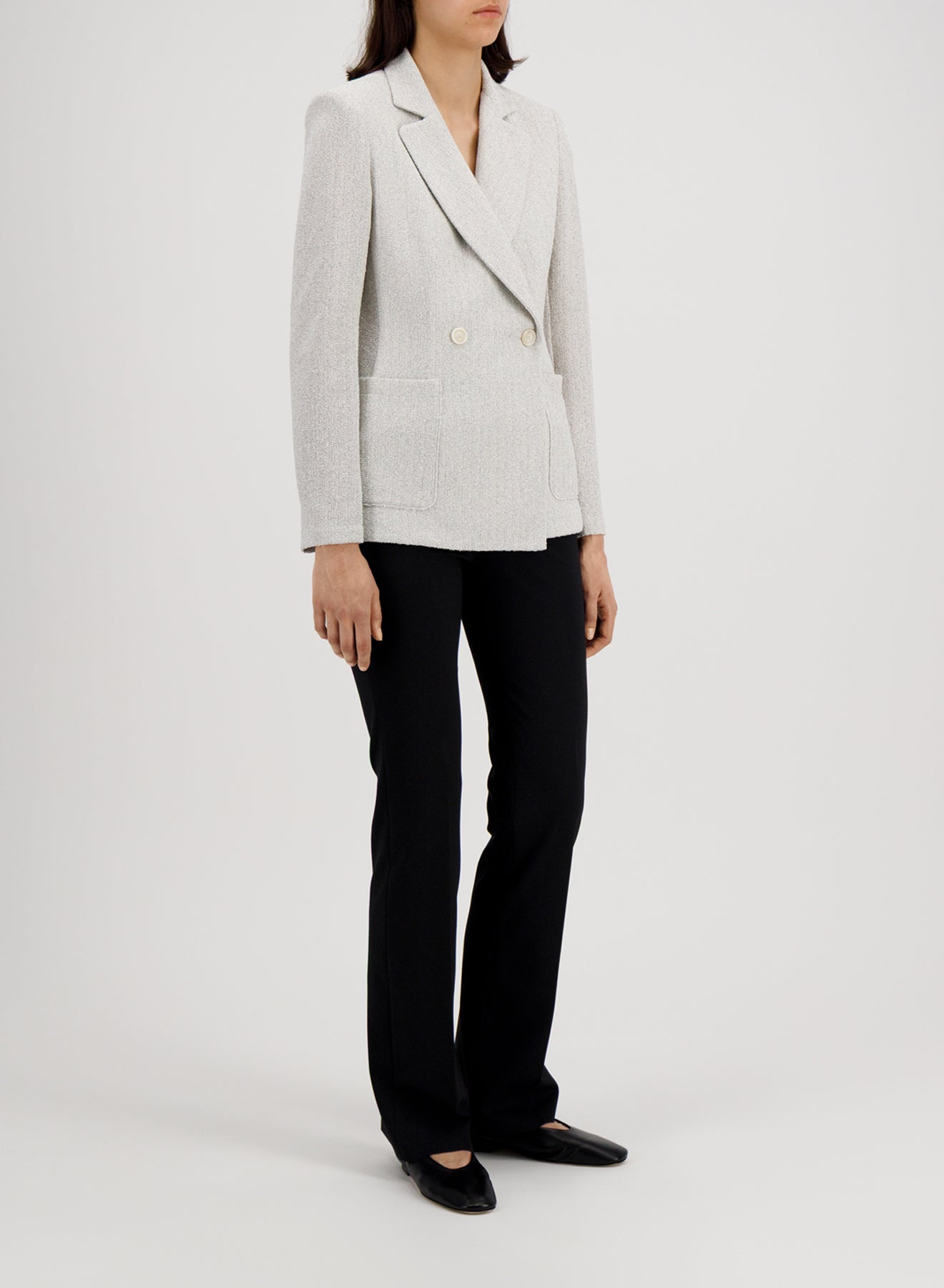 Blazer with shoulder pads bicolour frisé