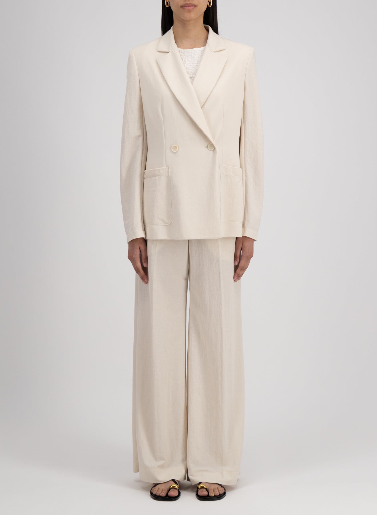 Blazer with shoulder pads rayon