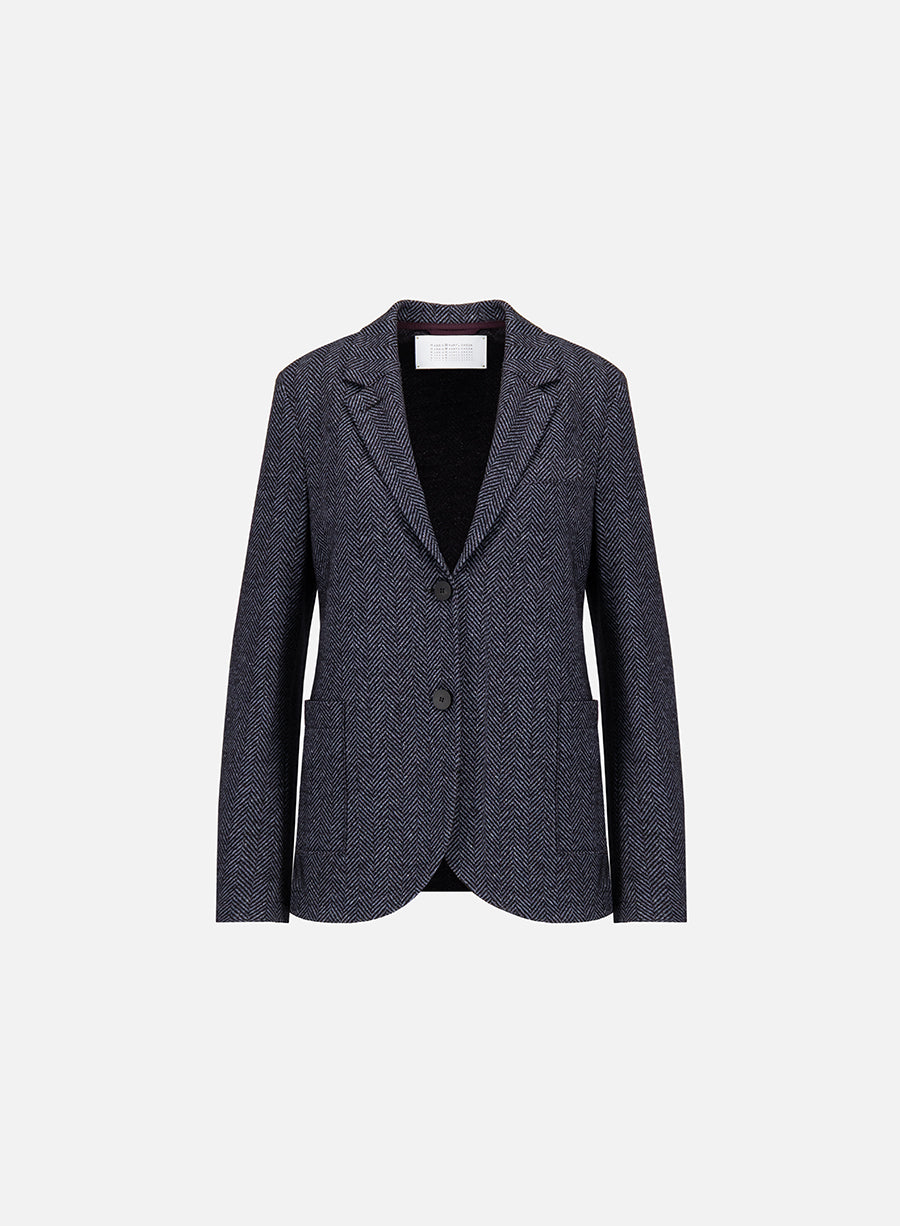 stand up collar blazer donegal herringbone