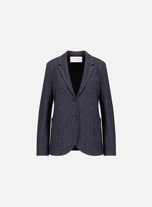 stand up collar blazer donegal herringbone