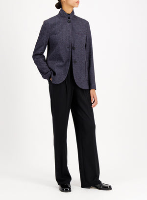 stand up collar blazer donegal herringbone