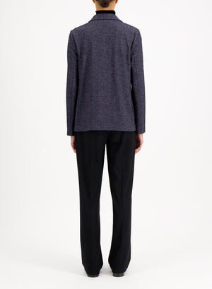 stand up collar blazer donegal herringbone
