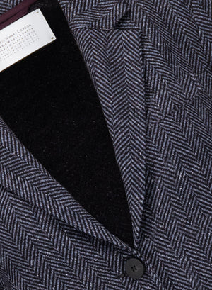 stand up collar blazer donegal herringbone