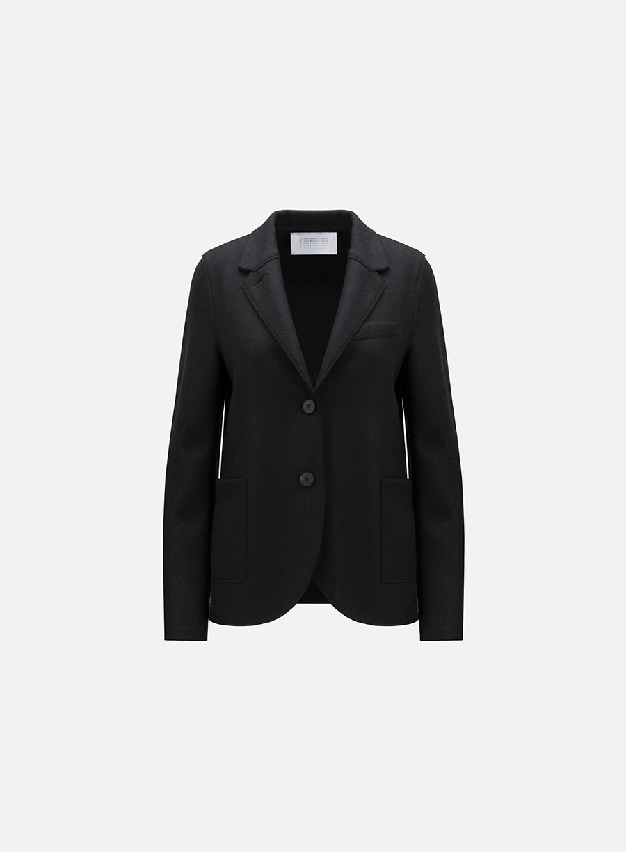 Stand up collar blazer light pressed wool