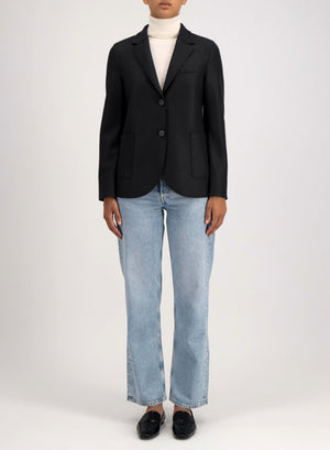 Stand up collar blazer light pressed wool