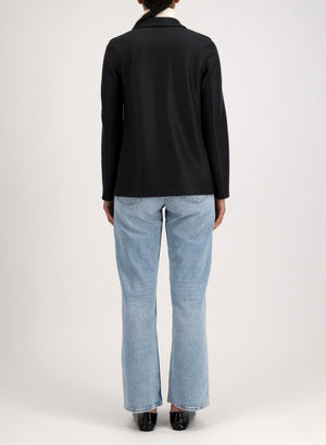 Stand up collar blazer light pressed wool
