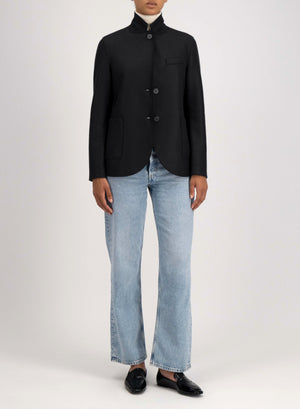 Stand up collar blazer light pressed wool