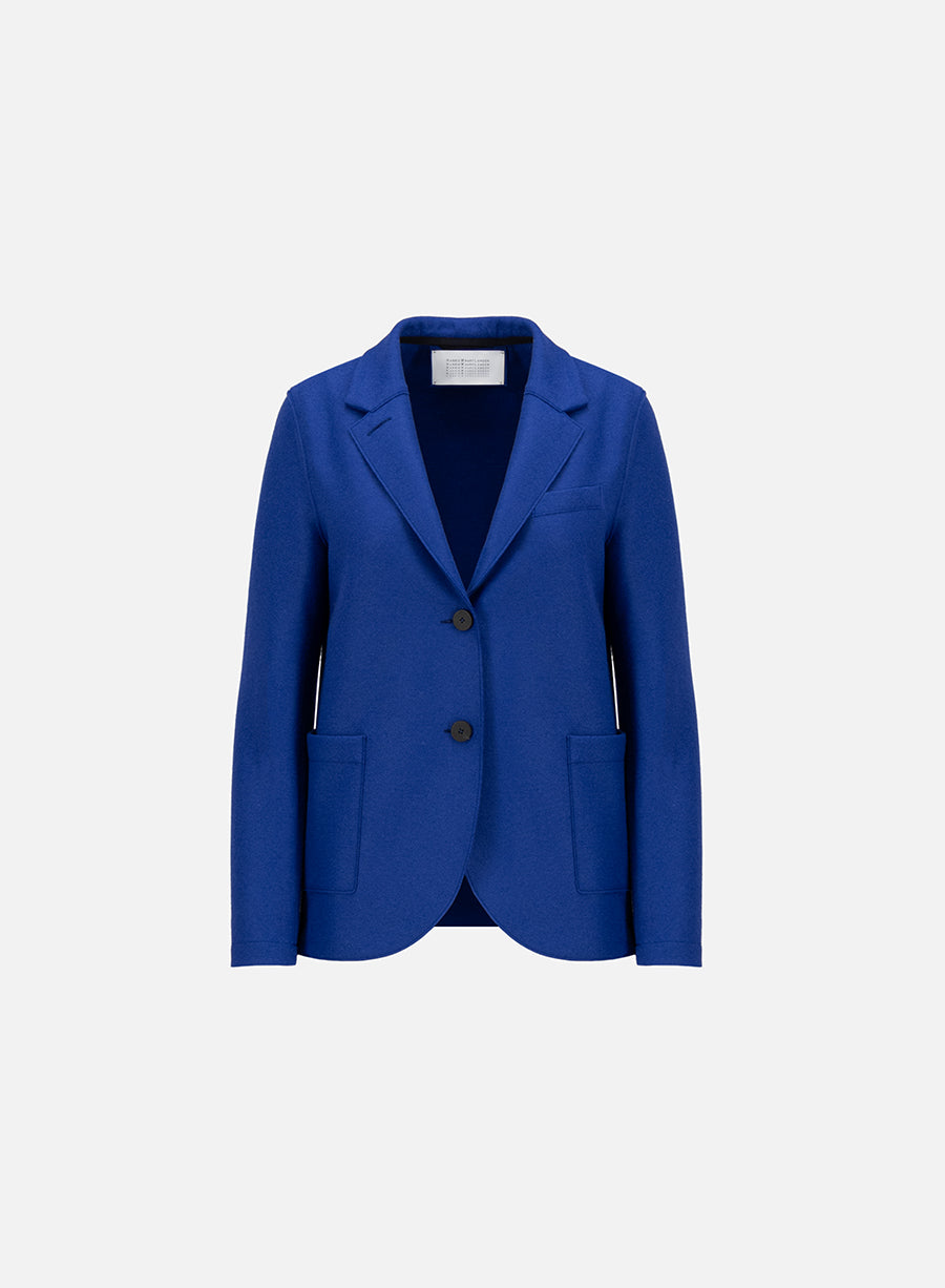 Stand up collar blazer light pressed wool