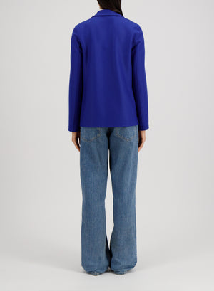 Stand up collar blazer light pressed wool