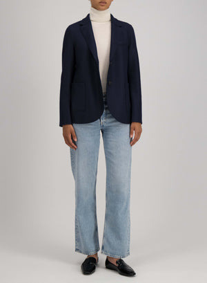 Stand up collar blazer light pressed wool