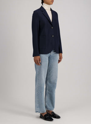 Stand up collar blazer light pressed wool