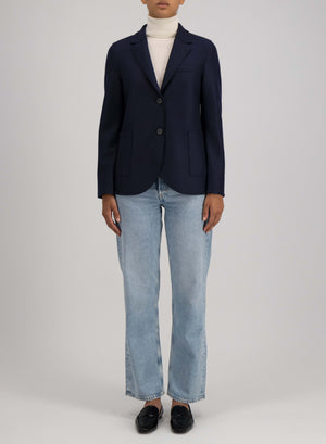 Stand up collar blazer light pressed wool