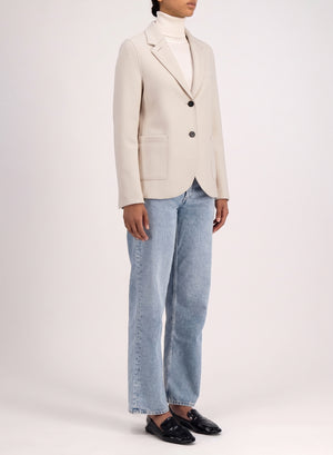 Stand up collar blazer light pressed wool