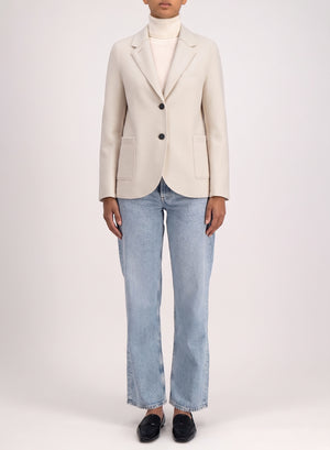 Stand up collar blazer light pressed wool