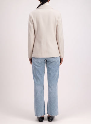 Stand up collar blazer light pressed wool