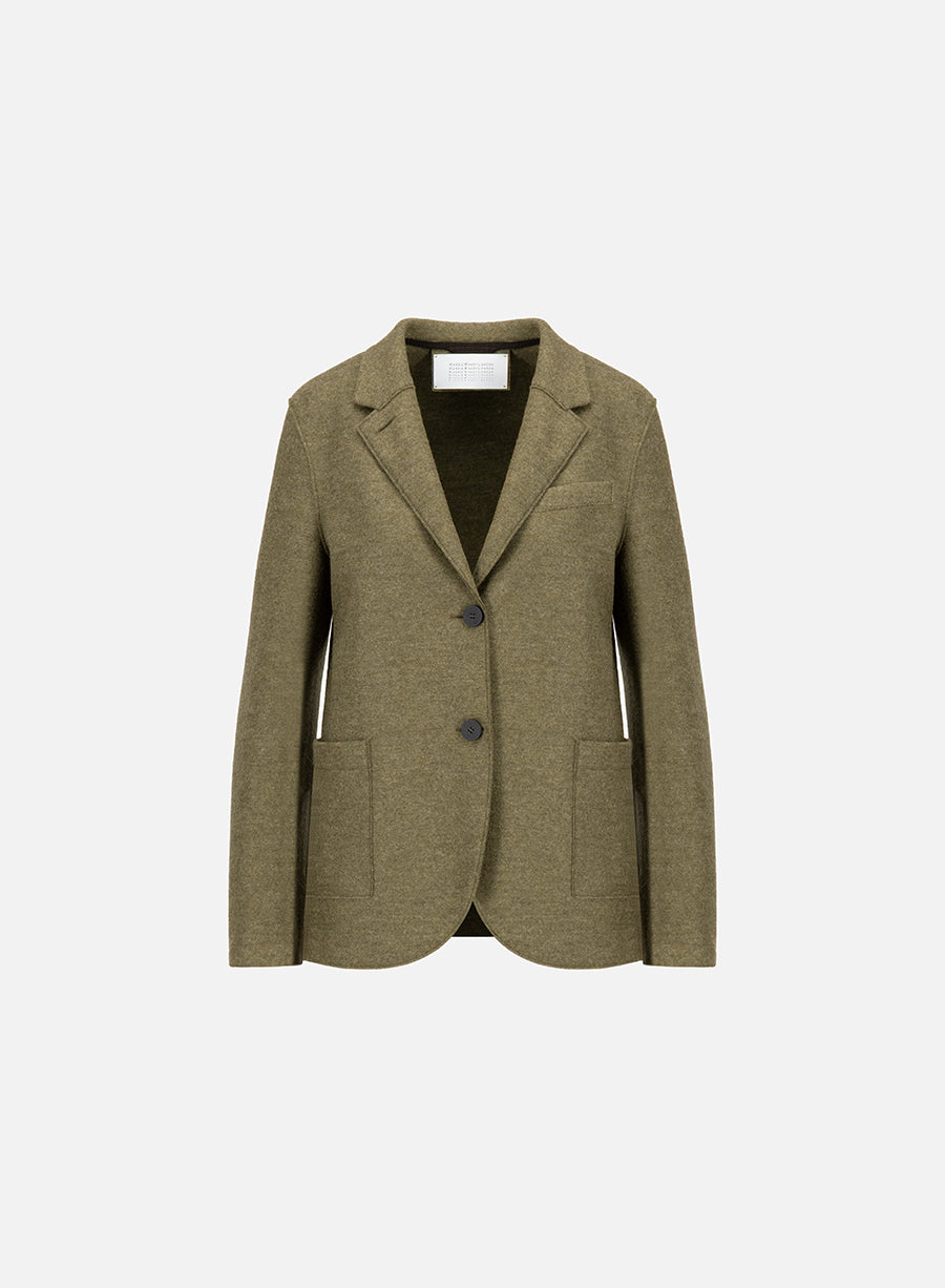 Stand up collar blazer light pressed wool