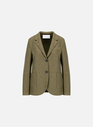 Stand up collar blazer light pressed wool