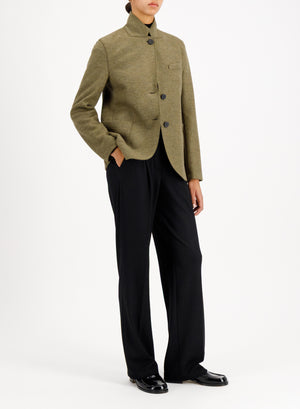 Stand up collar blazer light pressed wool