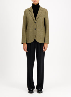 Stand up collar blazer light pressed wool
