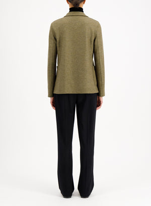 Stand up collar blazer light pressed wool