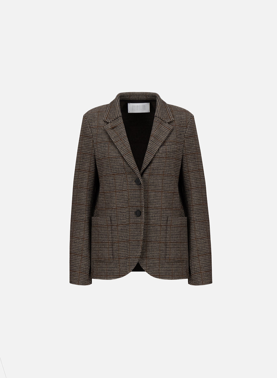 Stand up collar blazer p.o.w. crafted with Loro Piana fabric