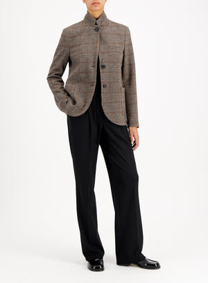 Stand up collar blazer p.o.w. crafted with Loro Piana fabric