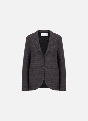 Stand up collar blazer patterned in moleskin