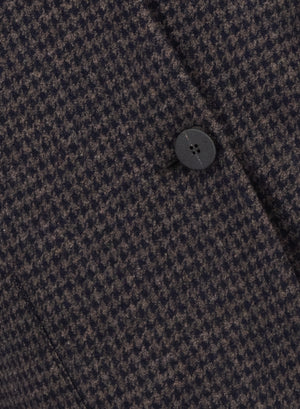 Stand up collar blazer patterned in moleskin