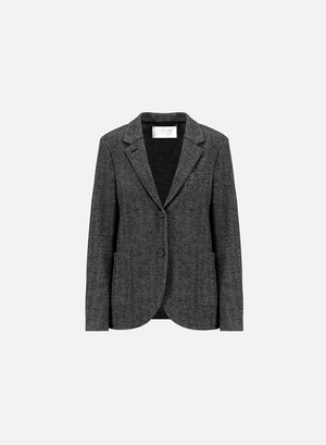 Stand up collar blazer patterned moleskin