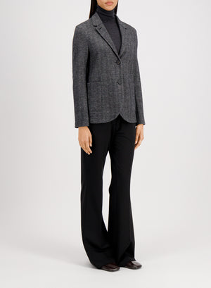 Stand up collar blazer patterned moleskin