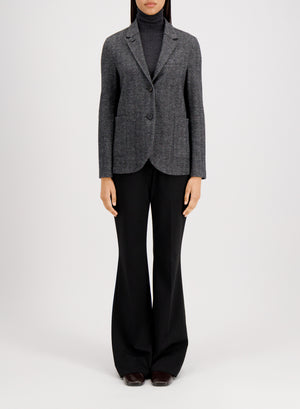 Stand up collar blazer patterned moleskin
