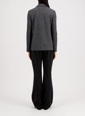 Stand up collar blazer patterned moleskin