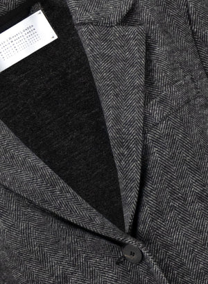 Stand up collar blazer patterned moleskin