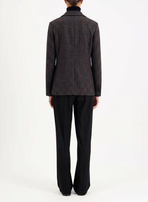 Stand up collar blazer patterned in moleskin